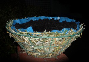 Lining hanging baskets example